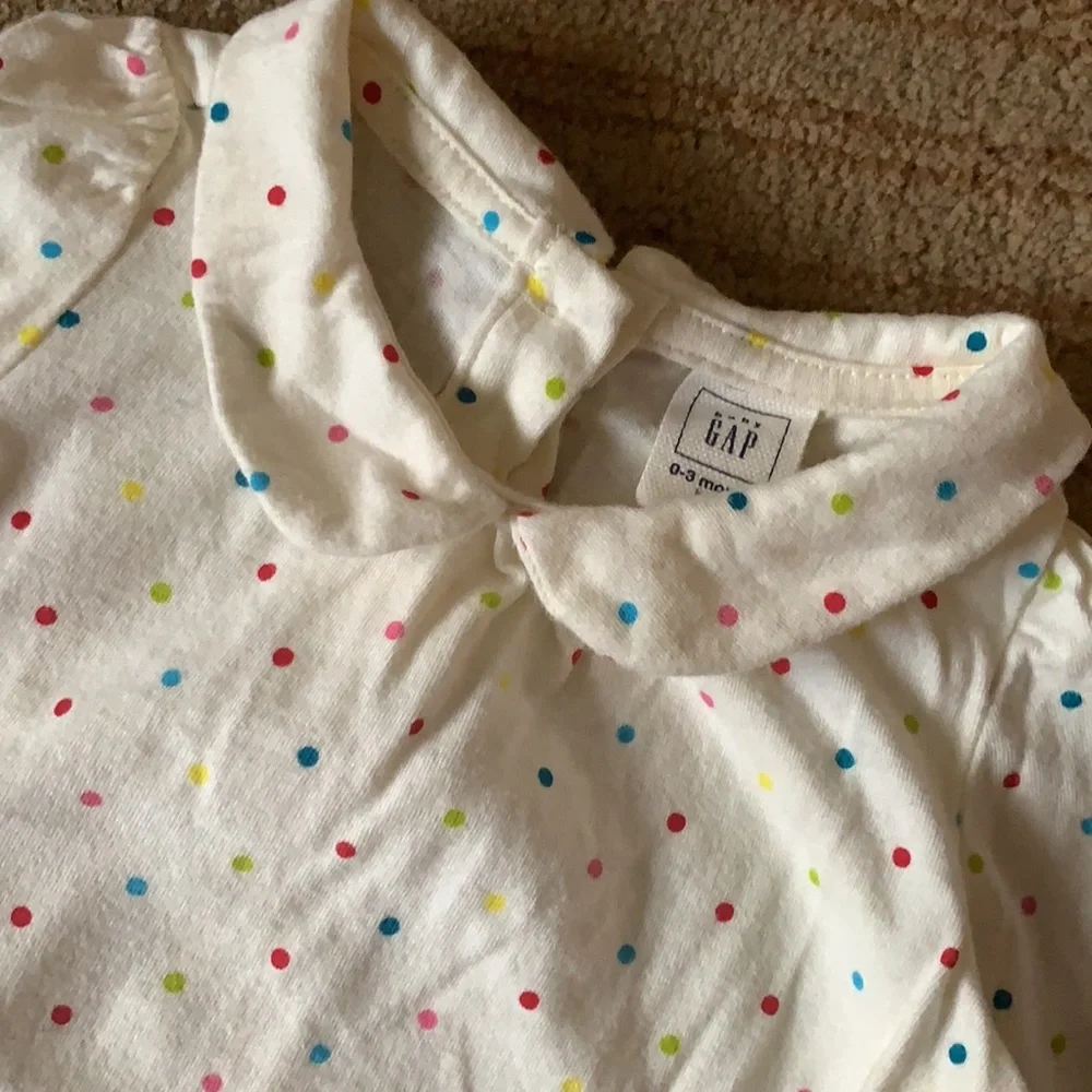 GAP polka dot onesie and reversible pants
